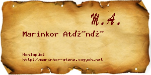 Marinkor Aténé névjegykártya